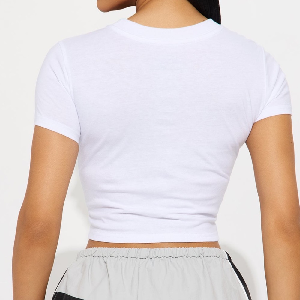 Mickey Mouse Classic Baby Tee Crop T-Shirt in White | Size M | NEW - Picture 3 of 4